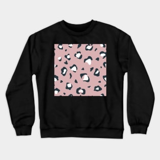 Pink, White and Navy Abstract Pattern Crewneck Sweatshirt